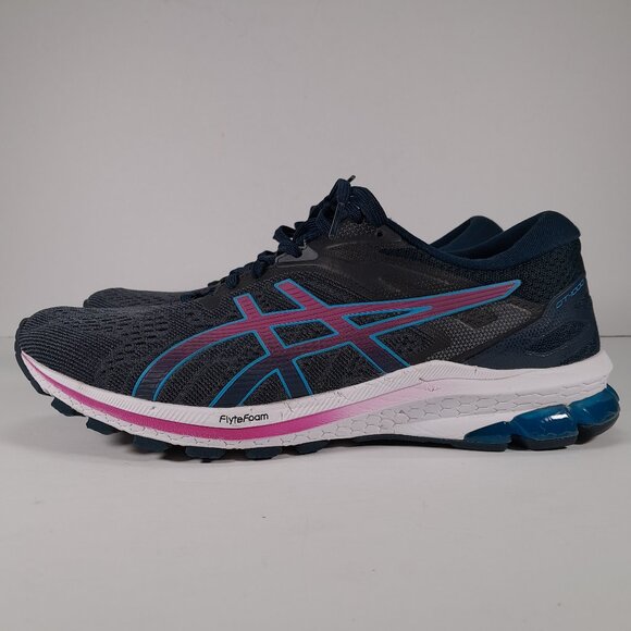 Asics Athletic Shoes Women 11.5 WIDE GT-1000 Black Purple Blue Running 1012A879 - Picture 1 of 16